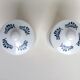 Paire de pots apothicaires opaline blanc et bleu
