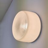 Ceiling lamp or wall lamp Holophane white opaline glass 1970 diameter 30cm