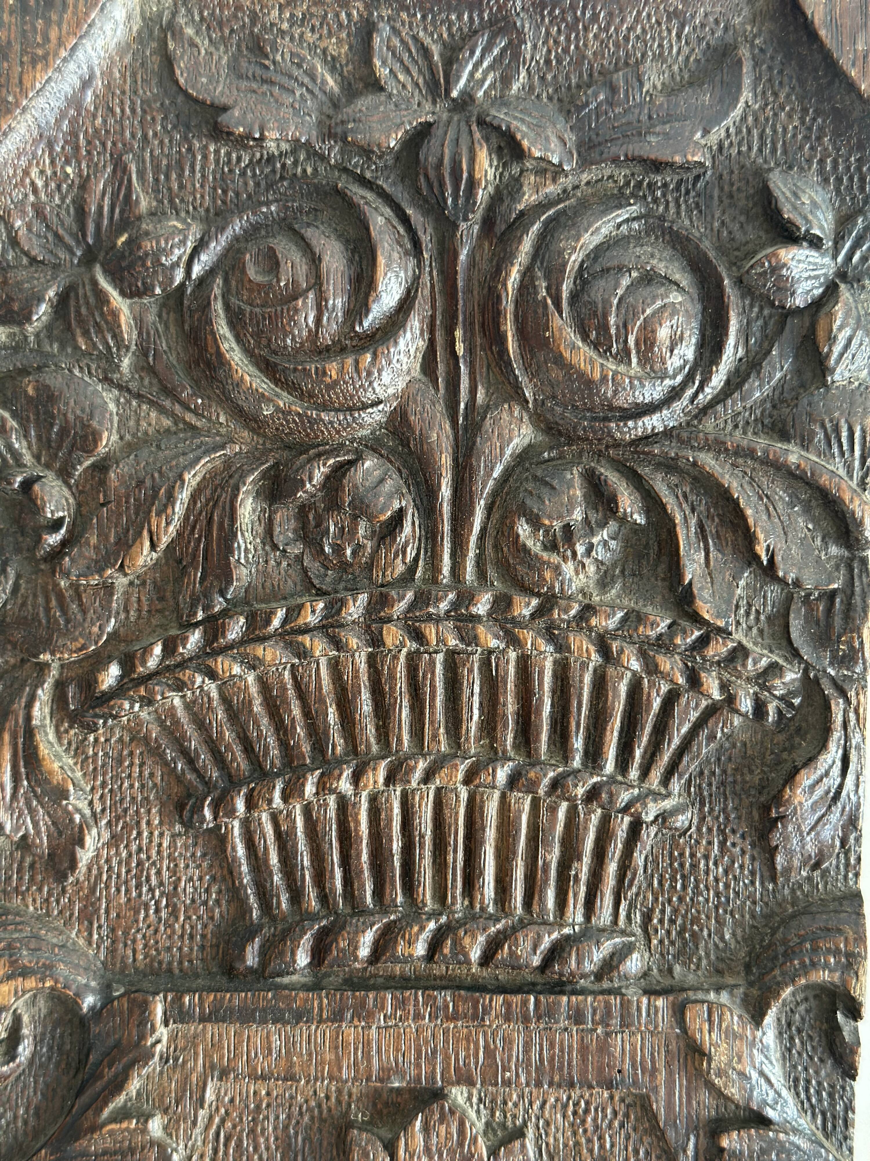 Pair of antique decorative panels in carved wood, 19th century