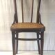 Bistro chair in curved wood and canework - early 20th century