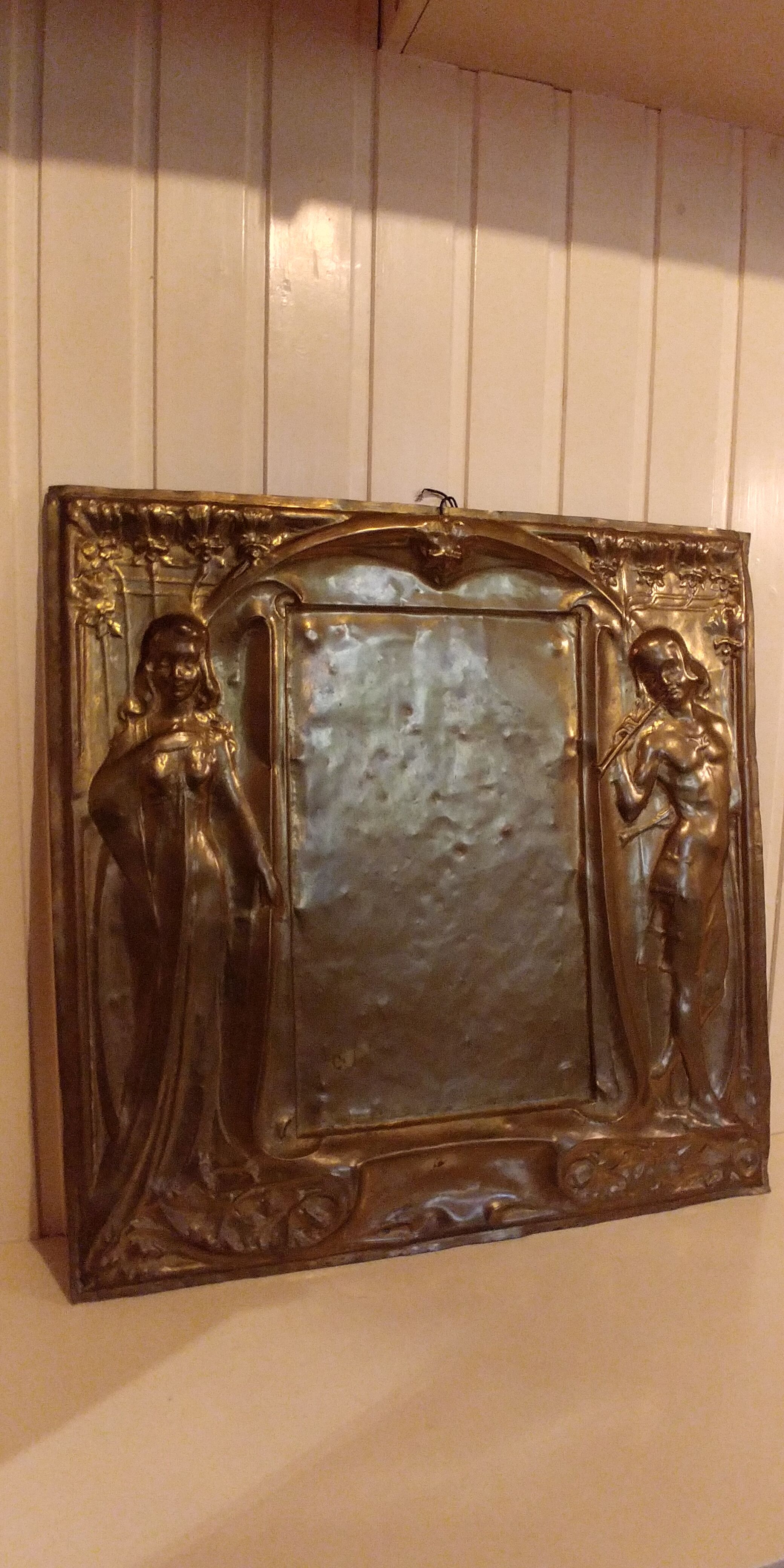 Brass fireplace plate