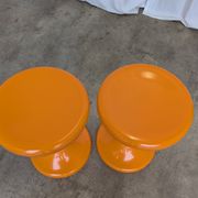 Set of 2 Orange Vintage Mushroom Stool “Jurček” by Meblo, 1960s – Space Age