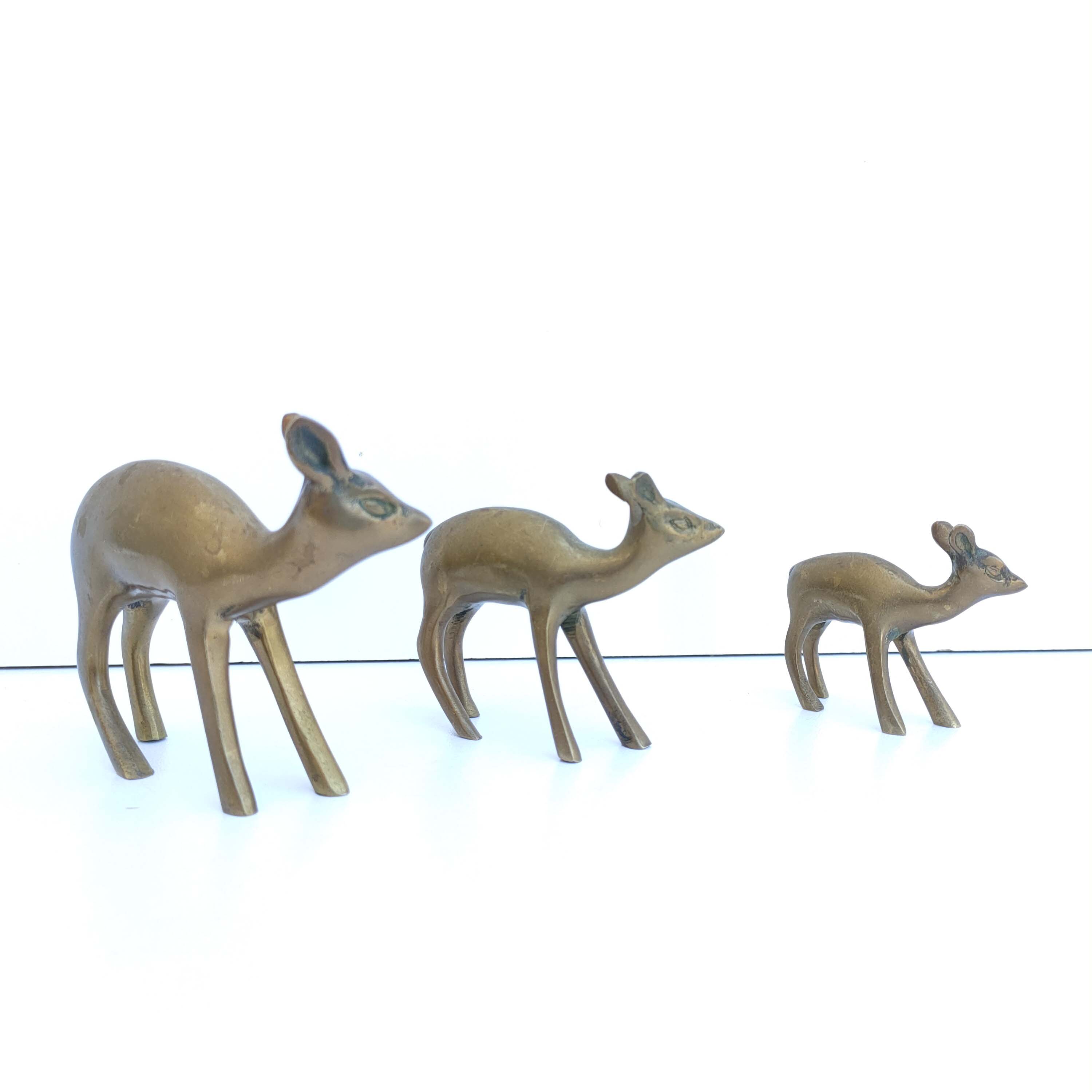 Brass fawn trio