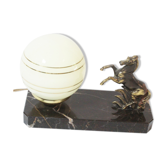 Art deco horse lamp in marble