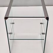 Tempered Glass and Steel Etagere by Gallotti & Radice with a Shelf