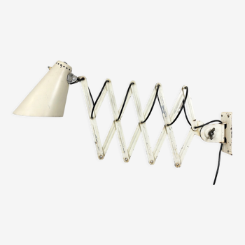 Beige Industrial Midcentury Scissor Wall Lamp, 1950s