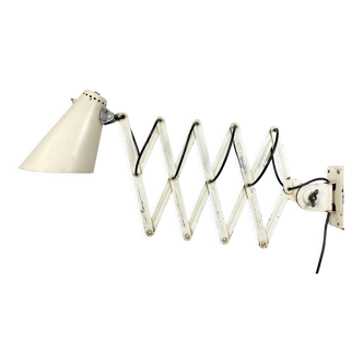 Beige Industrial Midcentury Scissor Wall Lamp, 1950s