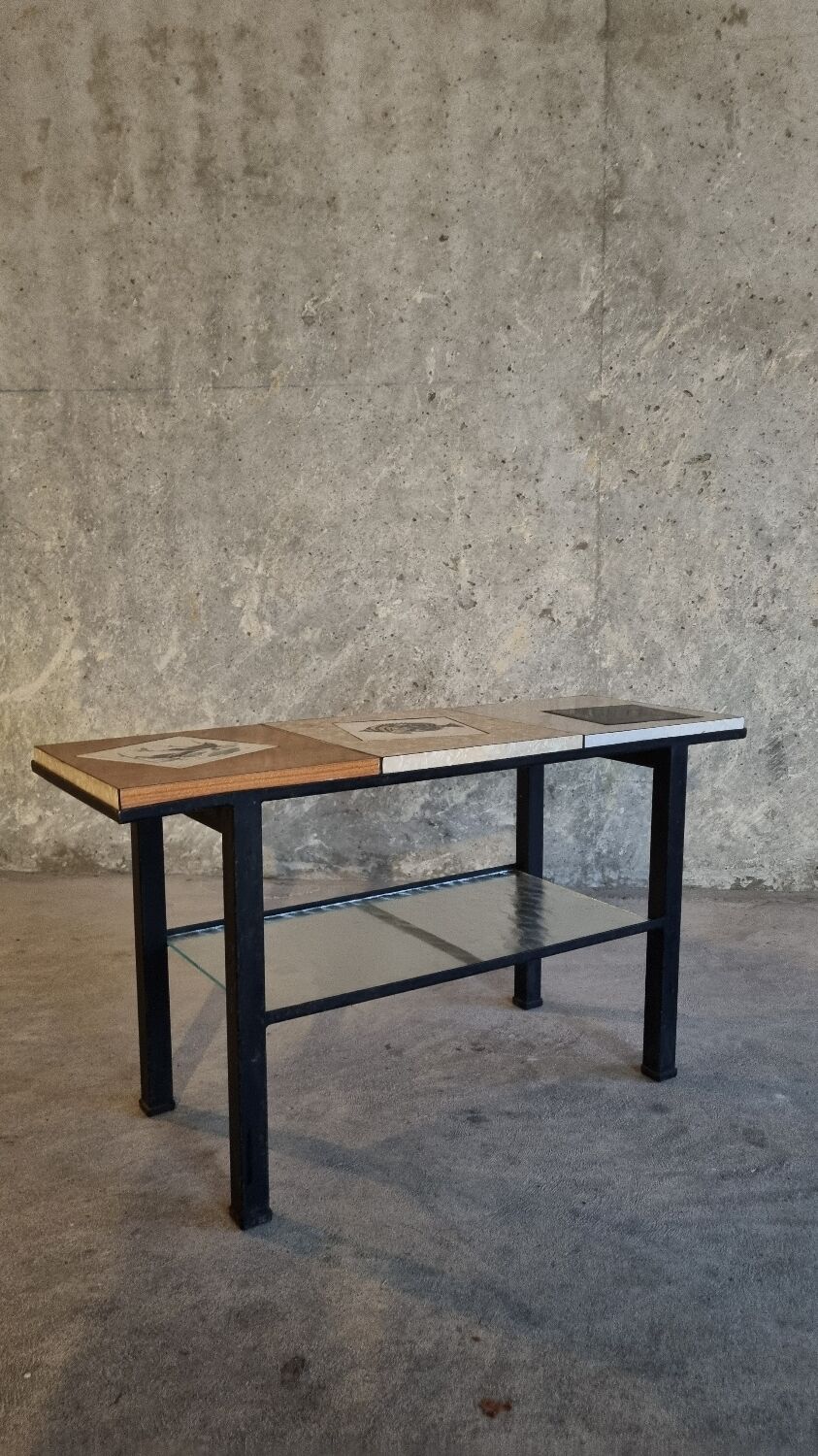 Vintage coffee table with tiles