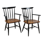 Paire de fauteuils bridges vintage style scandinave