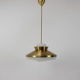 Brass and glass chandelier by Valasske Mezirici, 1970's
