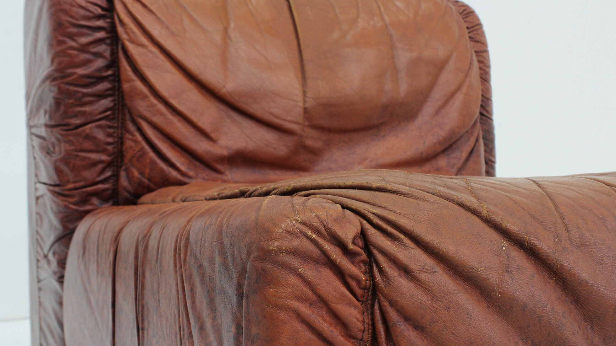 Vintage Seven Salotti modular sofa in cognac leather, Italy 1970s