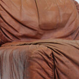 Vintage Seven Salotti modular sofa in cognac leather, Italy 1970s