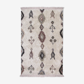 Berber carpet 190x290 cm white colorful patterns