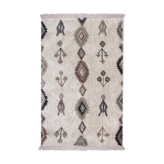 Berber carpet 190x290 cm white colorful patterns