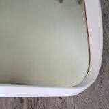 Rectangular mirror, horizontal or vertical, in white lacquered wood, 1970s.