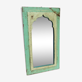 Miroir patine verte teck ancien r-r 29x49cm