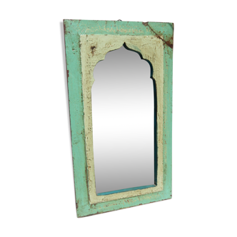 Mirror green teak miror 29x49cm