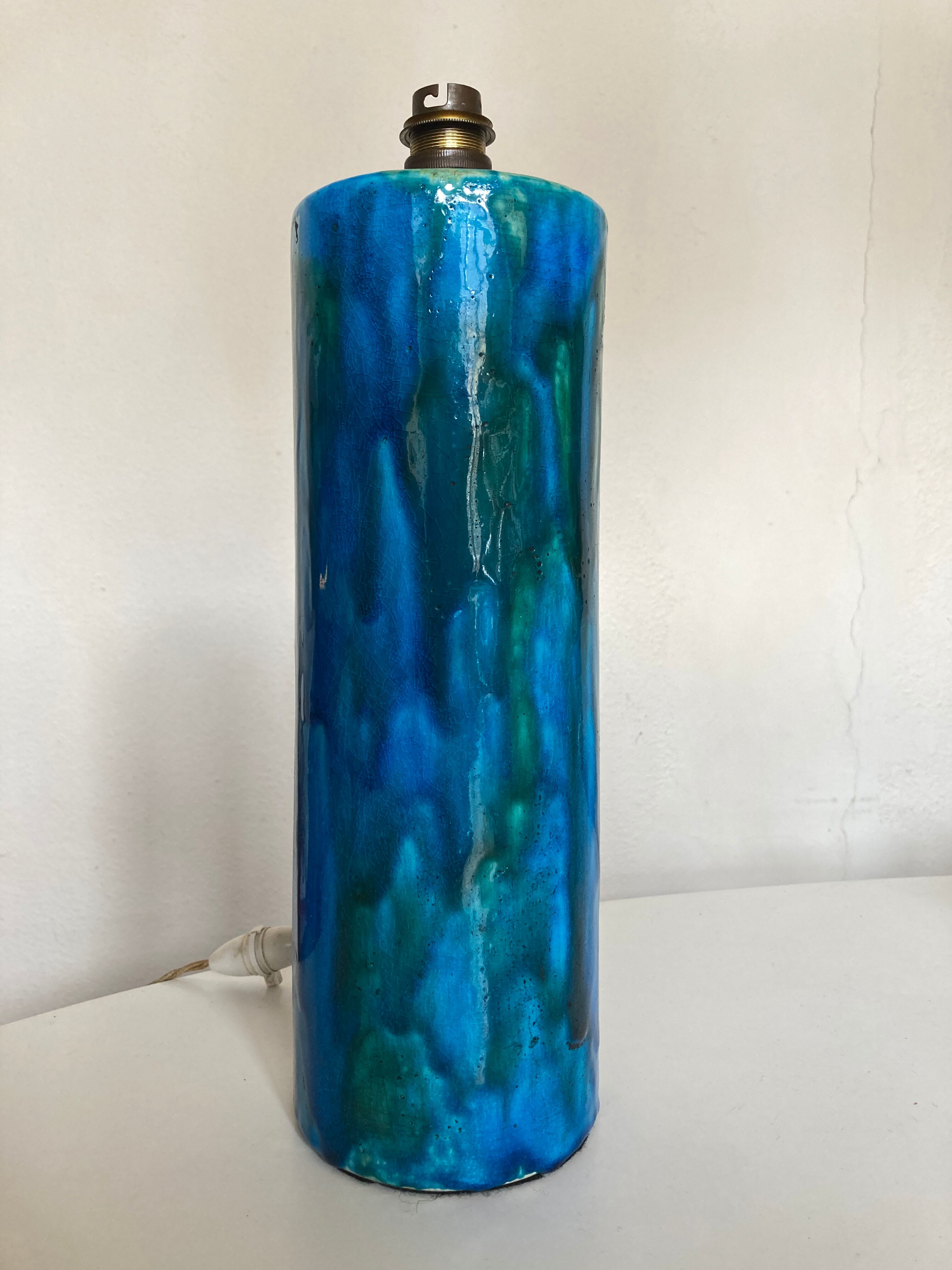 XXL ceramic ceramic earth varnished turquoise 1970