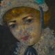 Oil portrait of a woman with a floral bonnet, Belgium, 1920s.