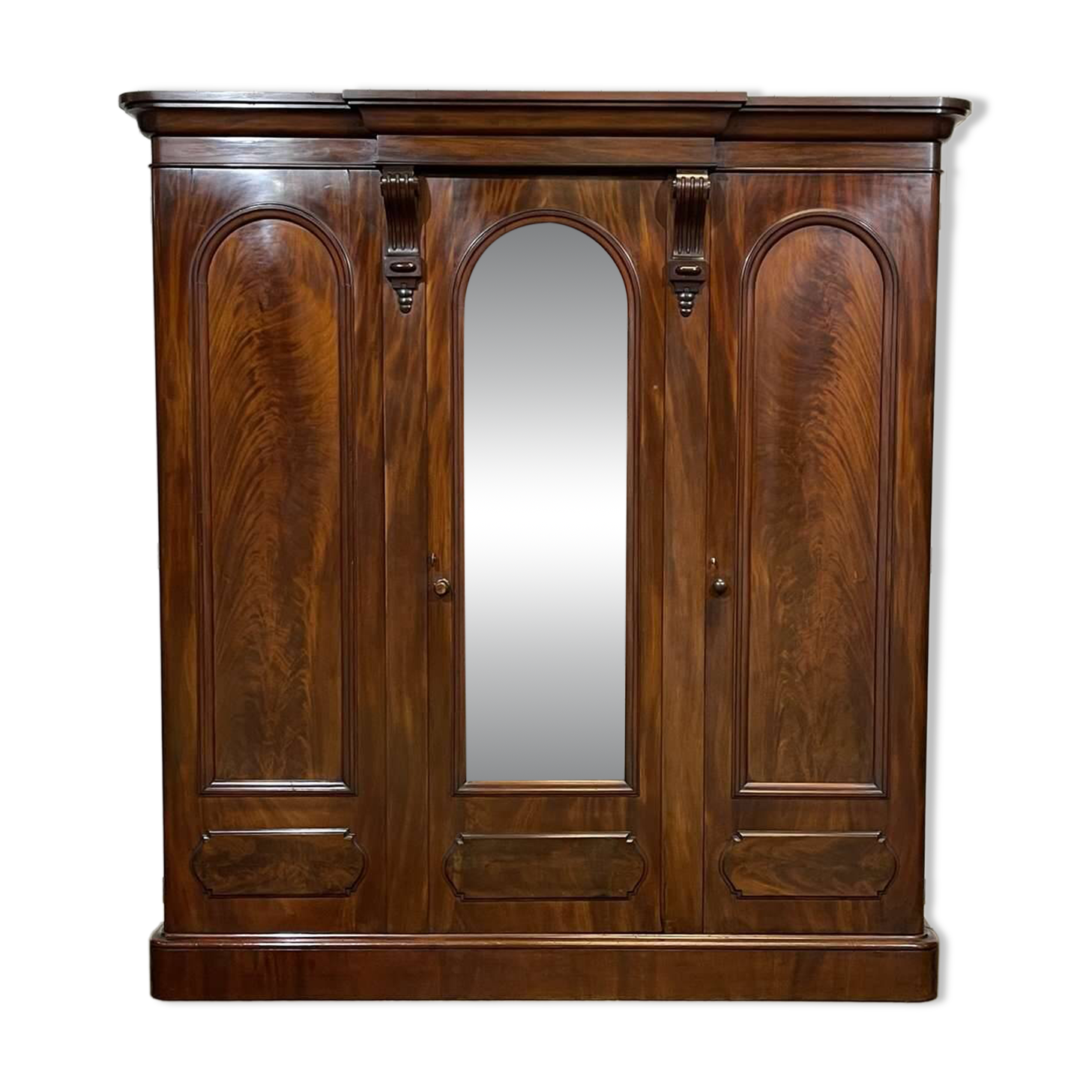 Victorian mahogany dressing wardrobe from the 19th century.