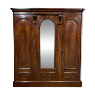 Victorian mahogany dressing wardrobe from the 19th century.