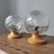 Pair of vintage 1990s globe lamps