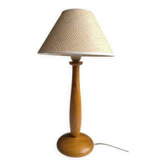 Lampe à poser en bois tourné 1960