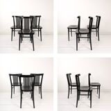 Lot de 3 chaises bistrot vintage bois courbé, style café viennois 60s