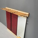 Vintage Wall-Mounted Hallway Panel with Hooks, Mirror & Shelf, 1960s