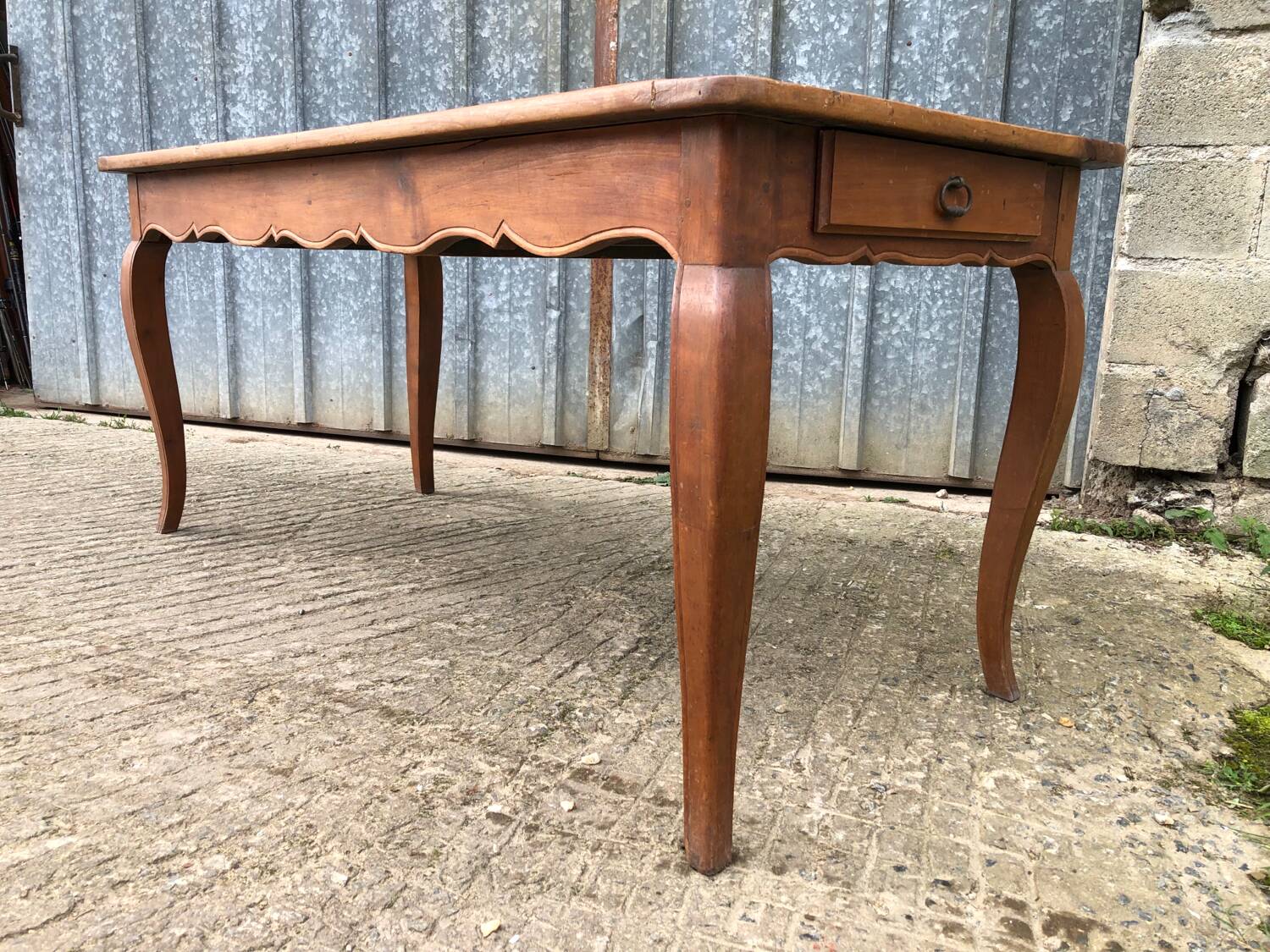 Louis XV style cherry farmhouse table.