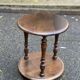 Small round vintage shelf in solid oak, circa 1900