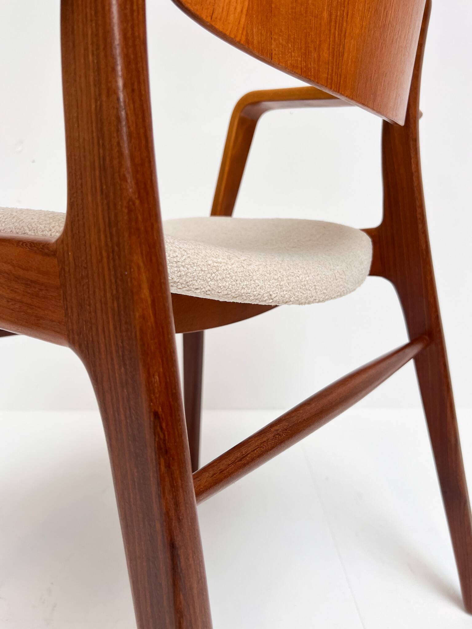 Ensemble de 4 chaises rembourrées Hartmut Lohmeyer pour Wilkhahn, années 1960.