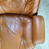 Michel Cadestin leather armchair for Airbone