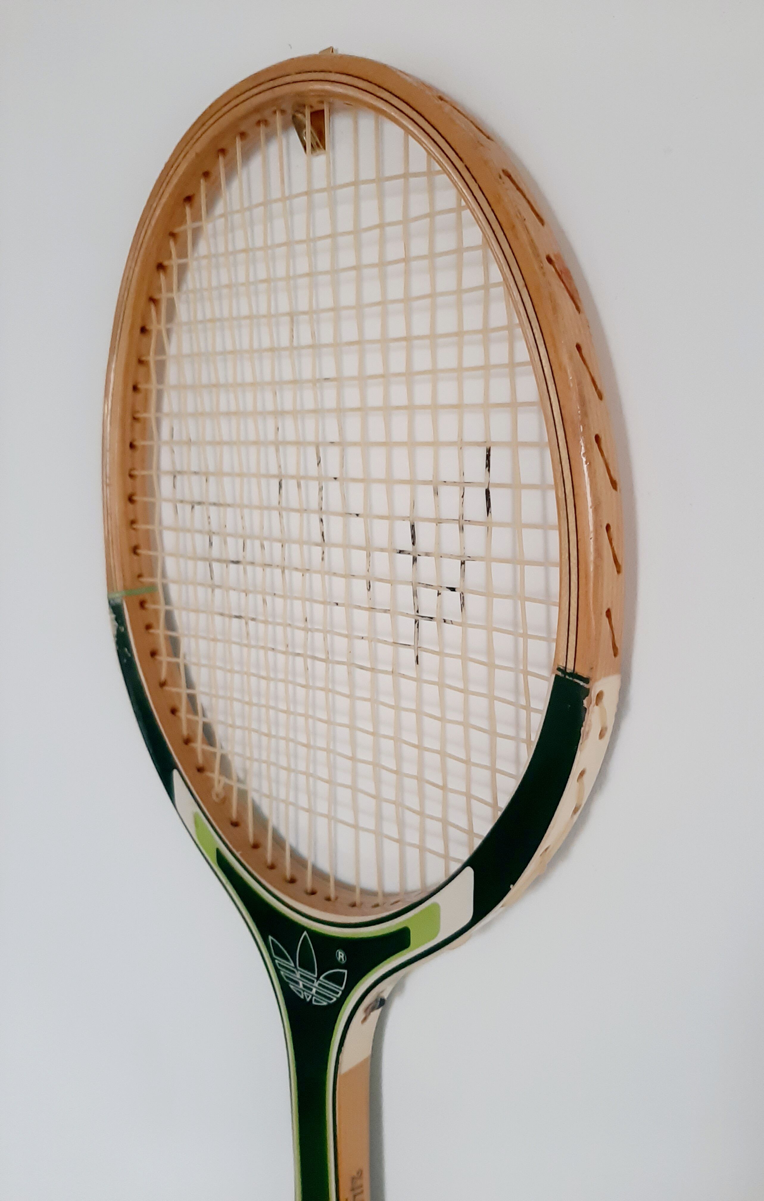Vintage wooden tennis racket Biarritz Adidas