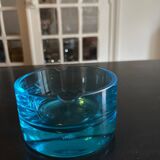 cendrier en verre turquoise 1970