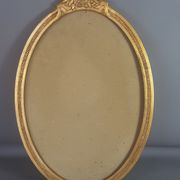 Former oval Art-Deco wood frame - 56x38 cm gold stucco, 50.2x35.2 cm SB