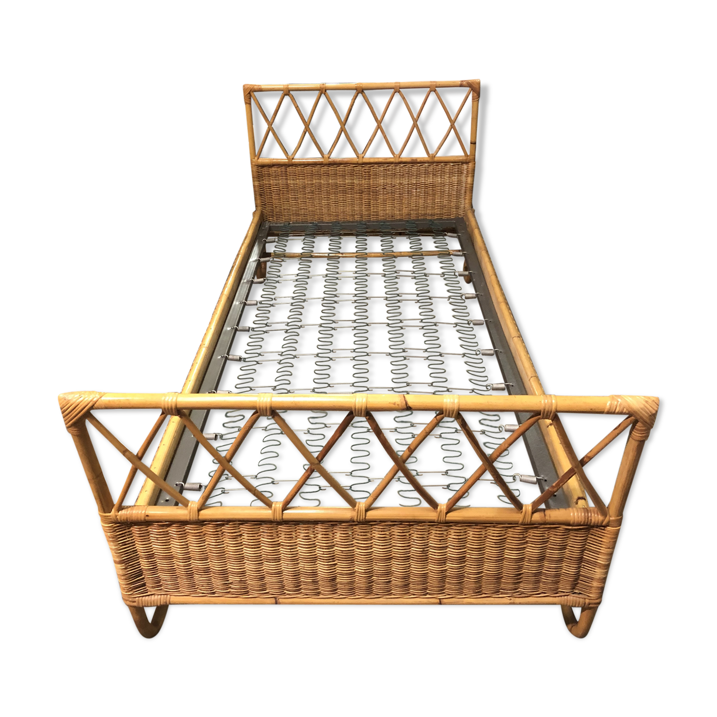 Vintage rattan bed