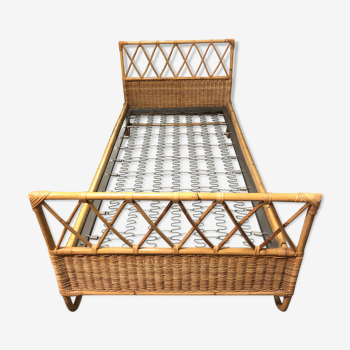 Vintage rattan bed