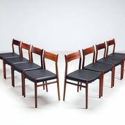 Arne Vodder model 418 dining chairs in rosewood Sibast Mobler Denmark 1960