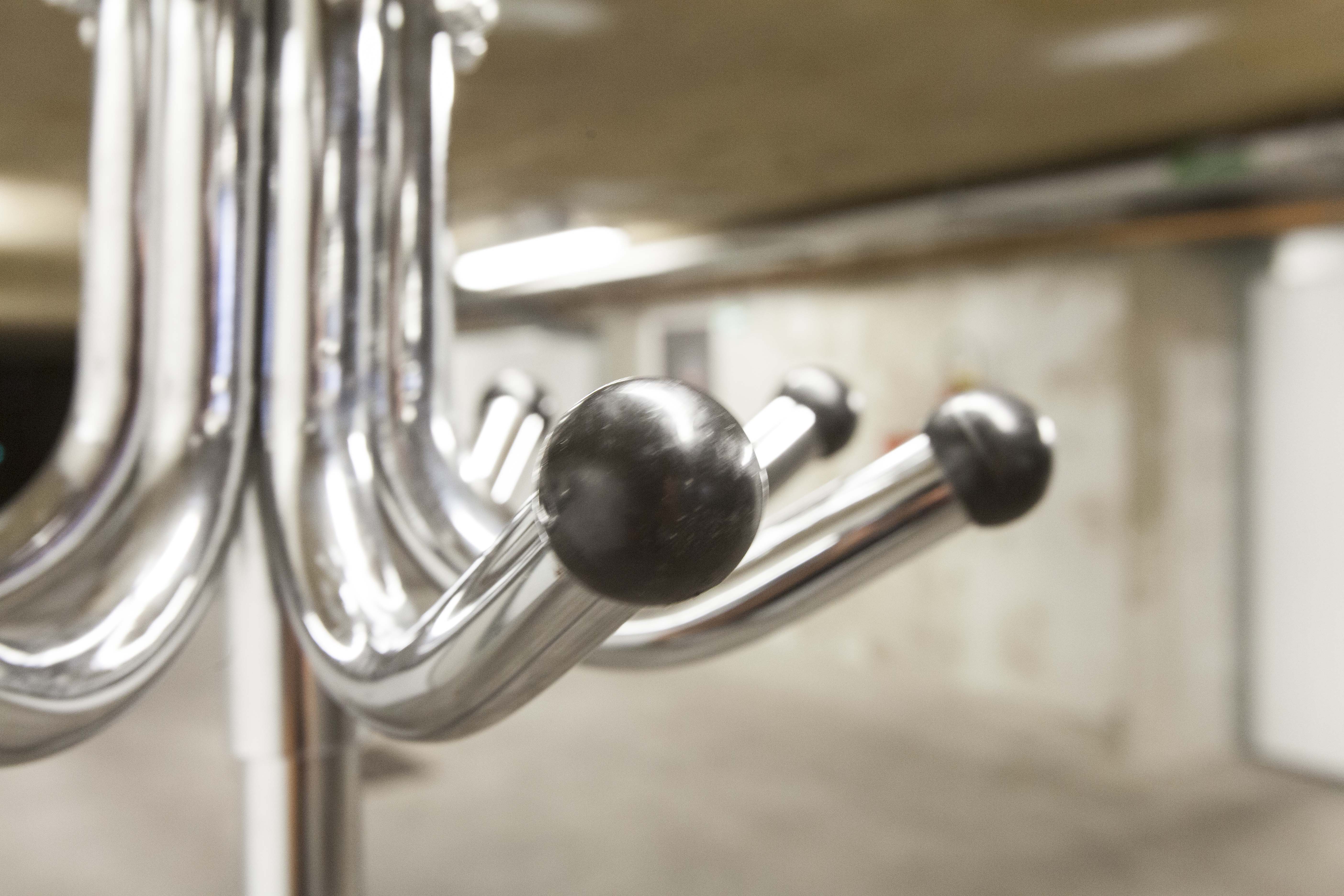 Manail holder parrot metal chrome industrial 1960