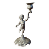 Old cherub candle holder