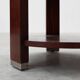 Pair of 2 round side tables in wood with metal, Belgium ca. 1980