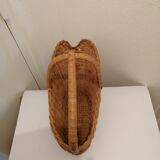 Wicker basket bottle holder