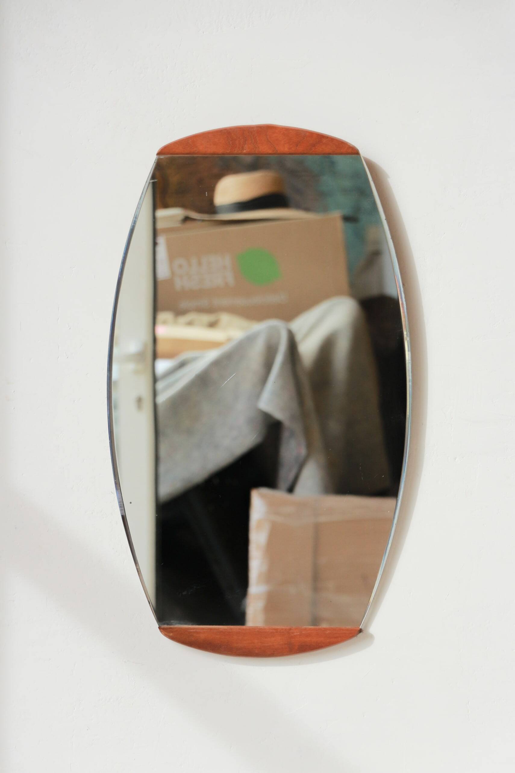 Oval beveled teak mirror - 1960 - 15.02.24.05