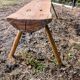 Pair of brutalist wooden benches – 70s design style