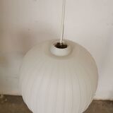White opaline ball pendant light from the 50s
