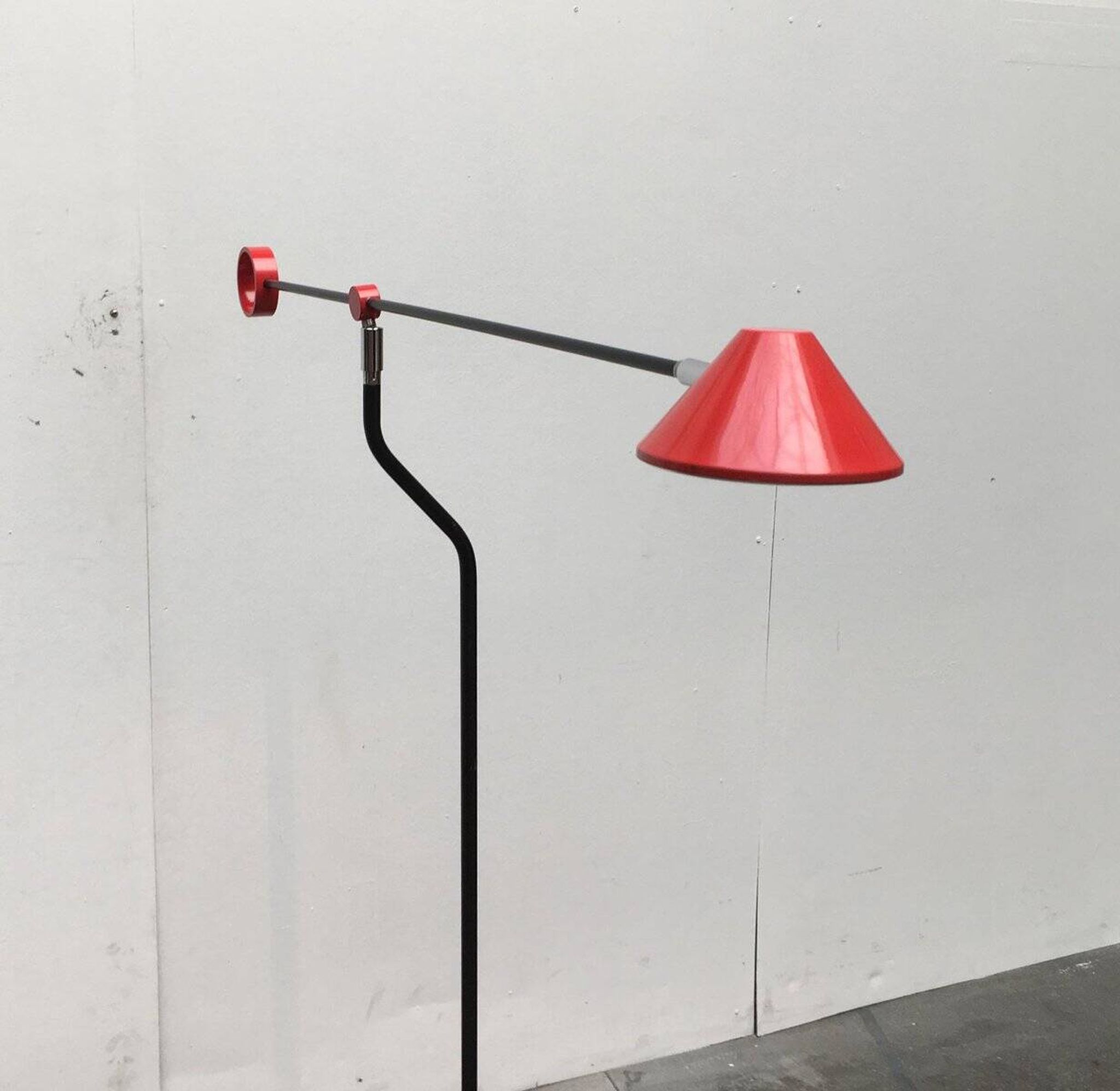 Lampe sur pied postmoderne allemande vintage de Honsel