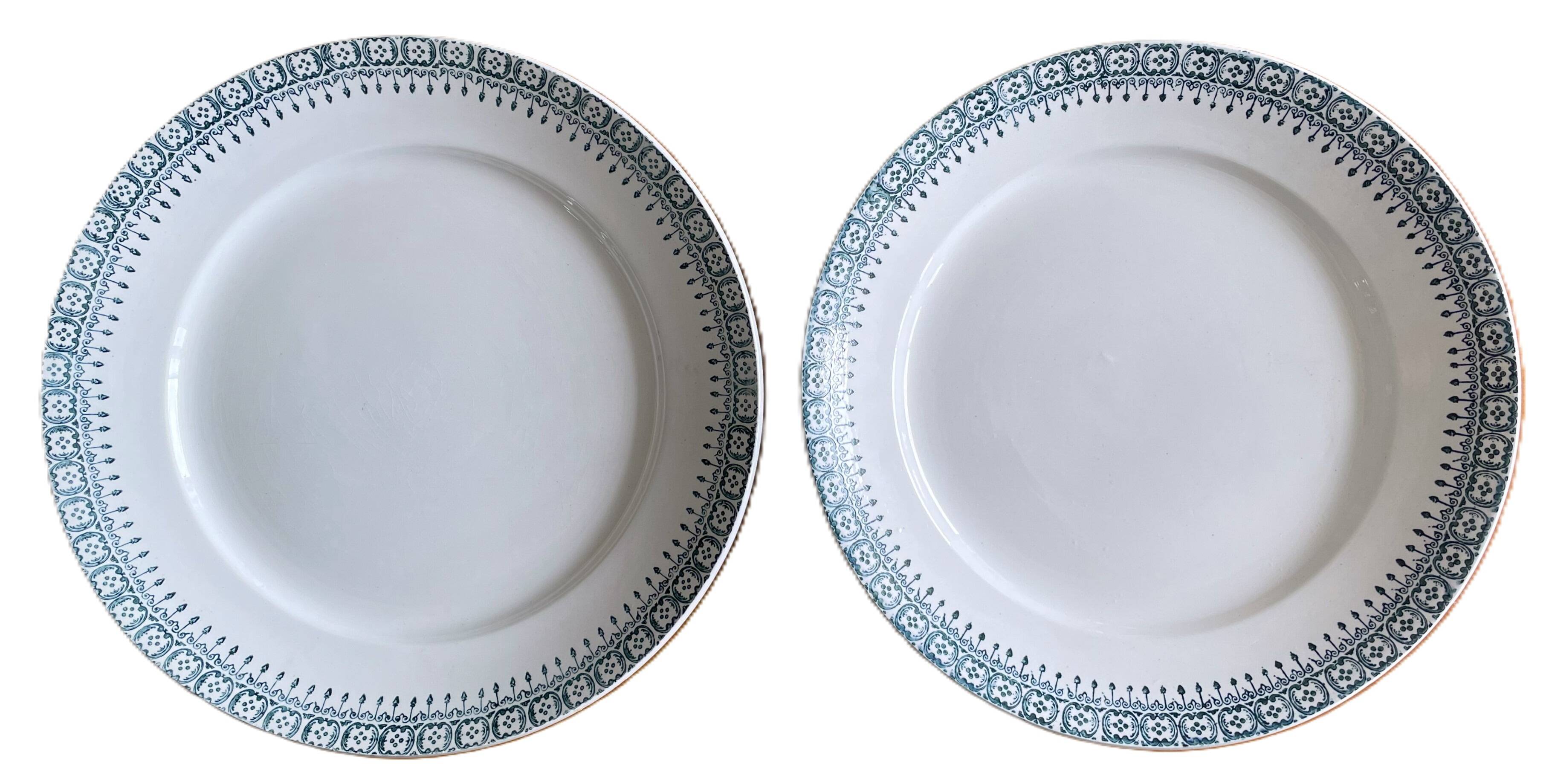 Pair of antique earthenware dishes from Saint-Amand (North)