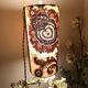 Vintage portable lamp with authentic seventies floral linen fabric.