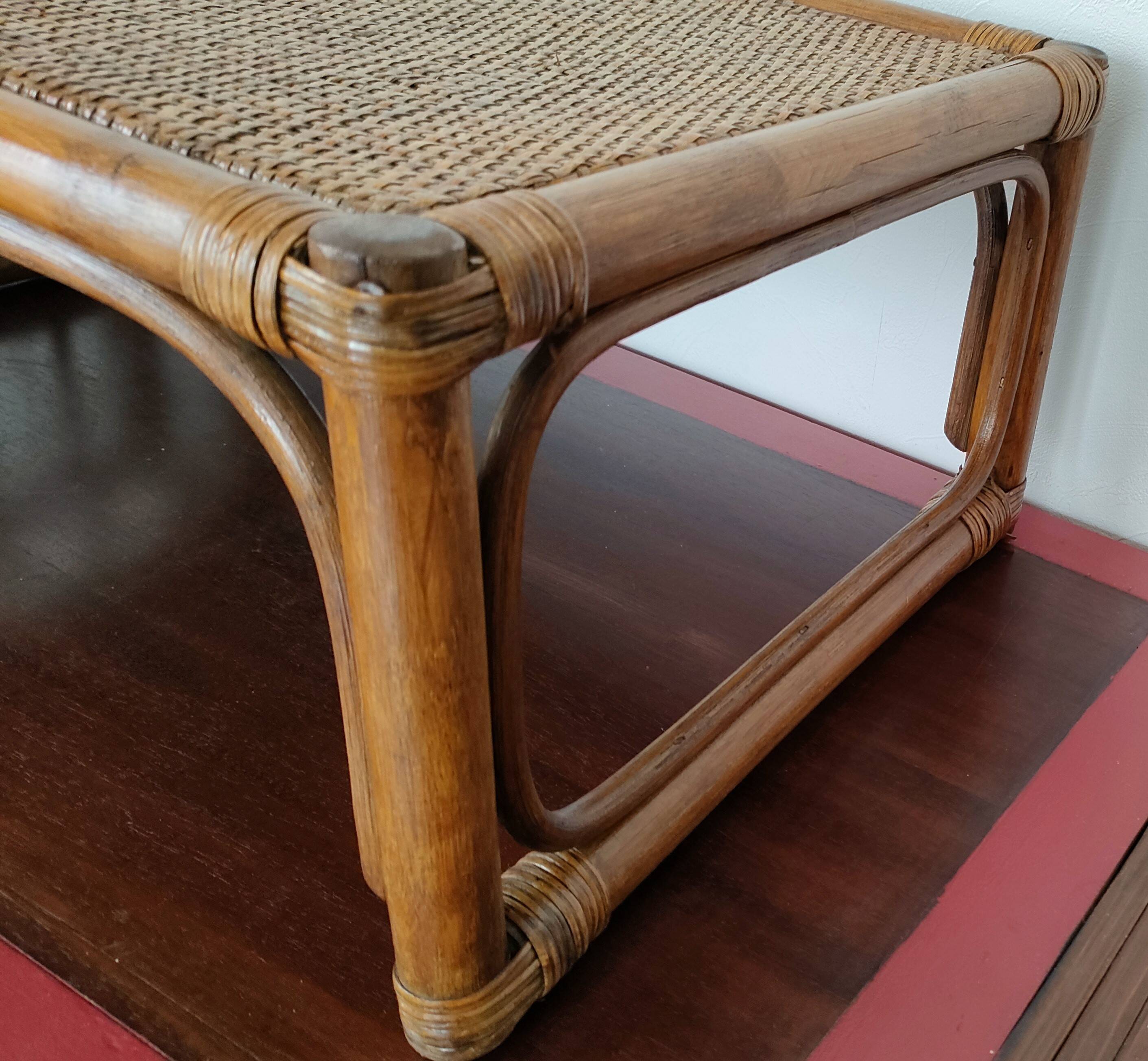 Large vintage serving tray, rattan and wicker - Indonesia - 1950s/1960s